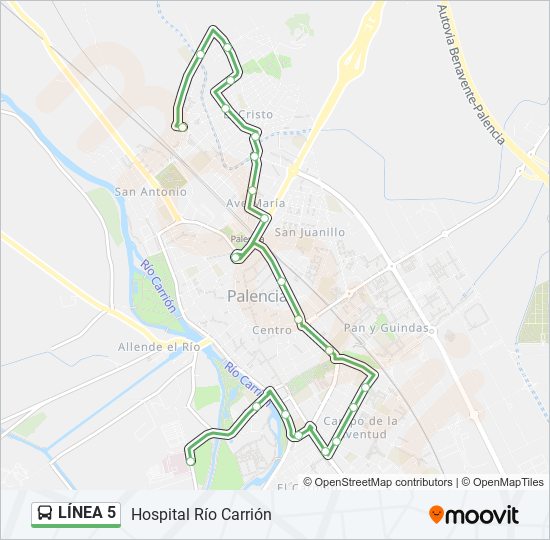 Mapa de  5 de autobús