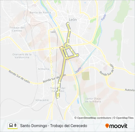 8 Bus Line Map