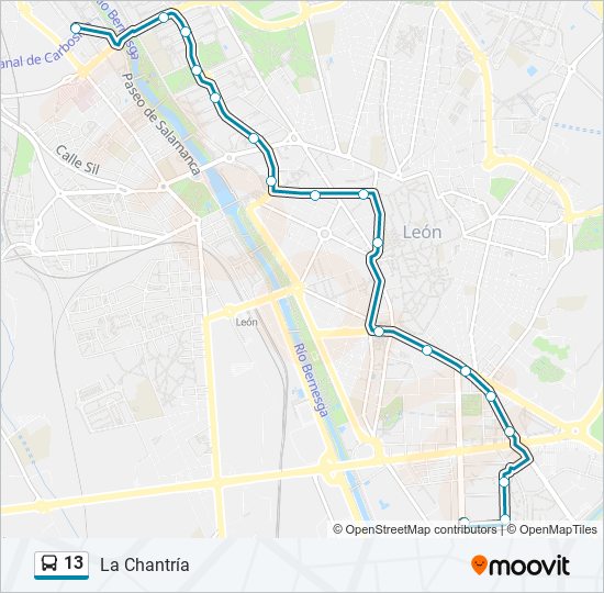 Mapa de 13 de autobús