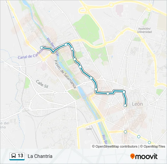 13 Bus Line Map