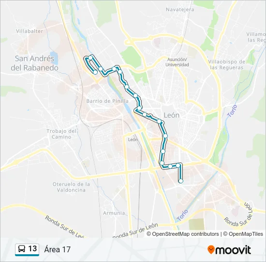 13 Bus Line Map