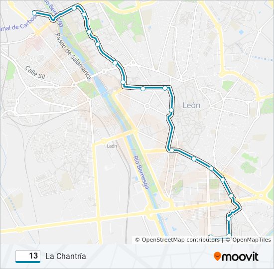 13 bus Line Map