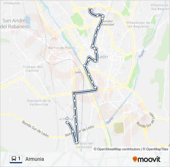 1 Bus Line Map