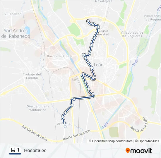 1 Bus Line Map