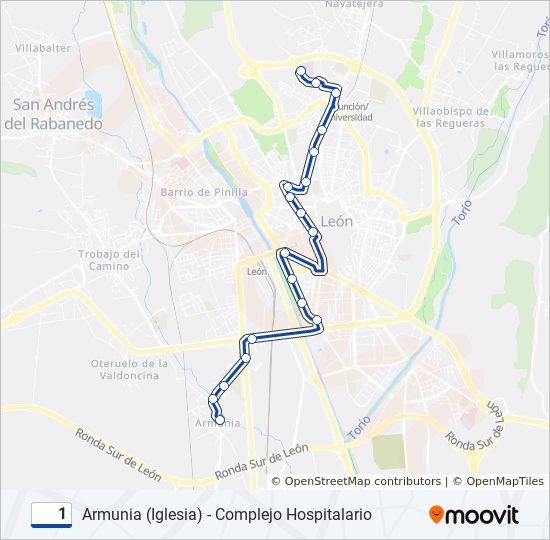 1 bus Line Map