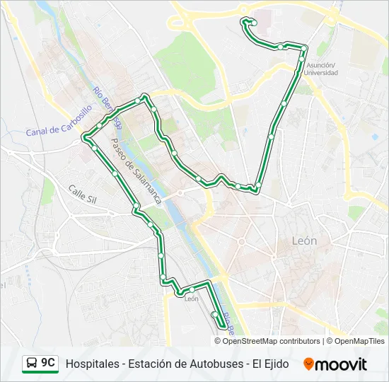 9C Bus Line Map