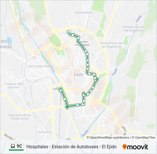 9C Bus Line Map