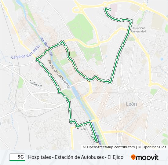 9C bus Line Map