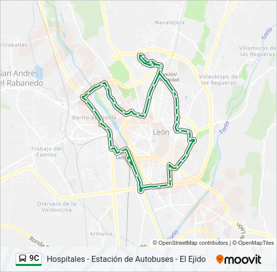 9C Bus Line Map