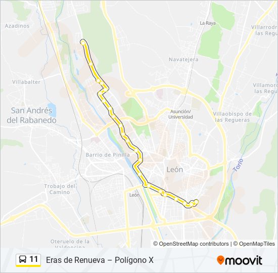 11 bus Mapa de línia