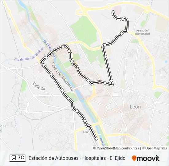 7C Bus Line Map