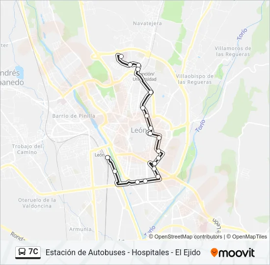 7C Bus Line Map