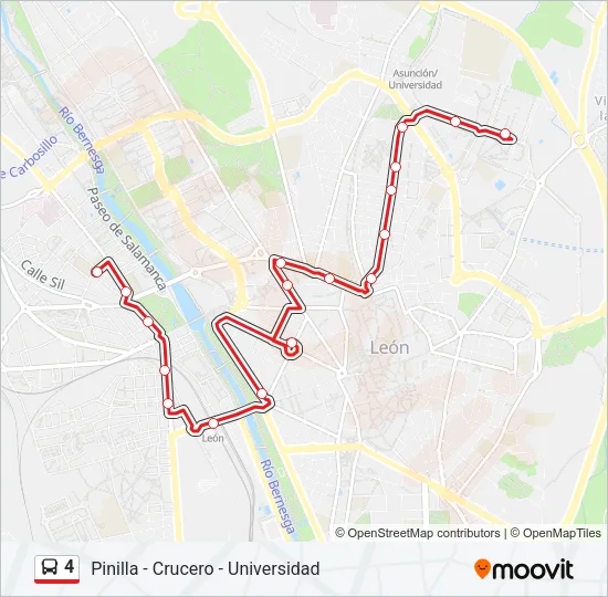 4 bus Mapa de línia