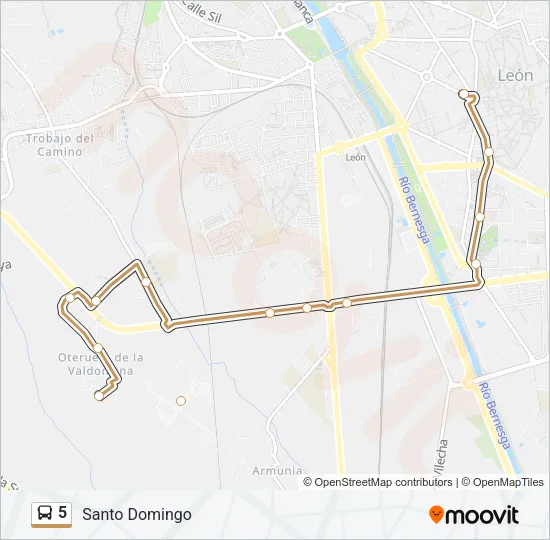 5 Bus Line Map