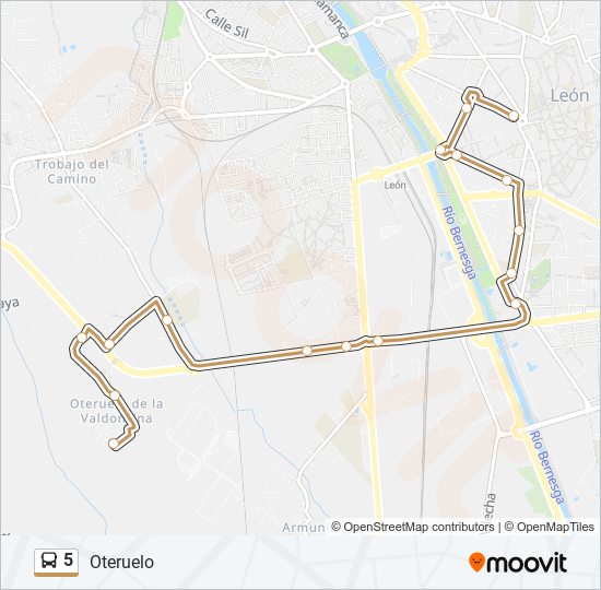 Mapa de 5 de autobús