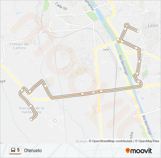 5 Bus Line Map