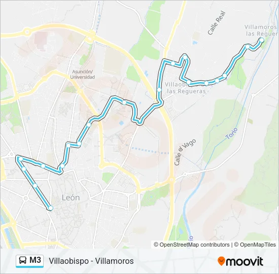 M3 Bus Line Map