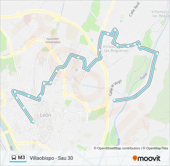 M3 Bus Line Map