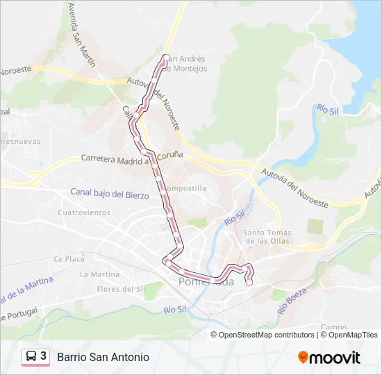 3 Bus Line Map