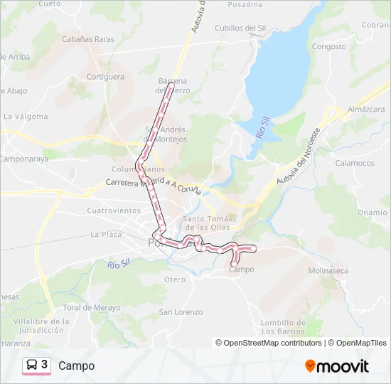 3 Bus Line Map