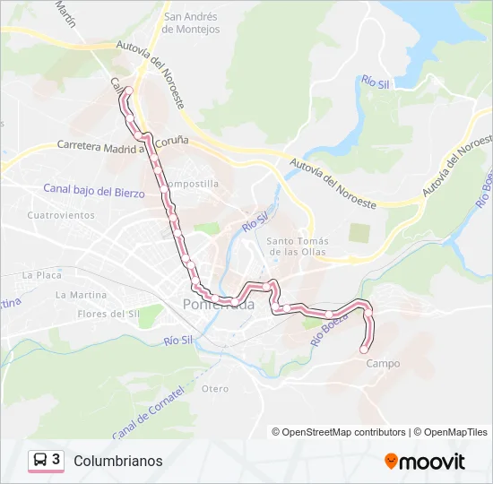 3 Bus Line Map