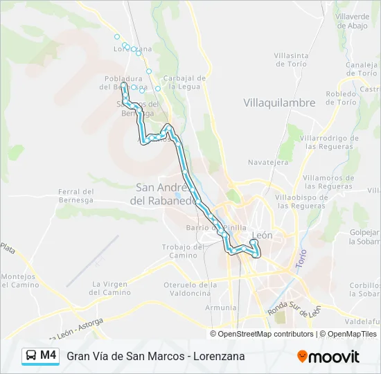 M4 Bus Line Map