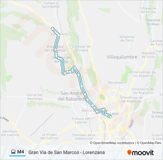 M4 Bus Line Map