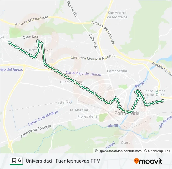 6 Bus Line Map