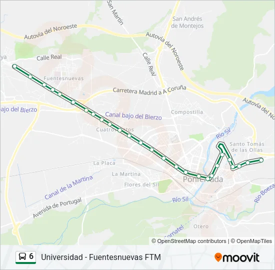 6 Bus Line Map