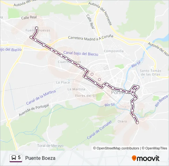5 Bus Line Map