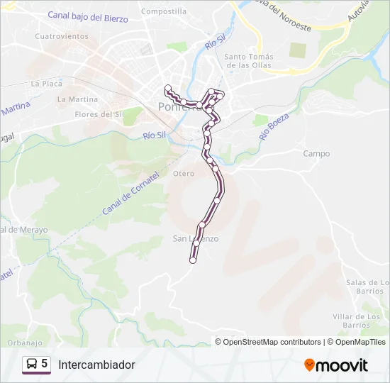 5 Bus Line Map