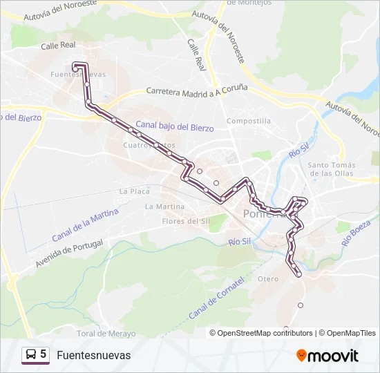 5 Bus Line Map