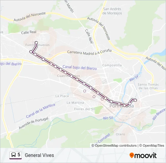 5 Bus Line Map