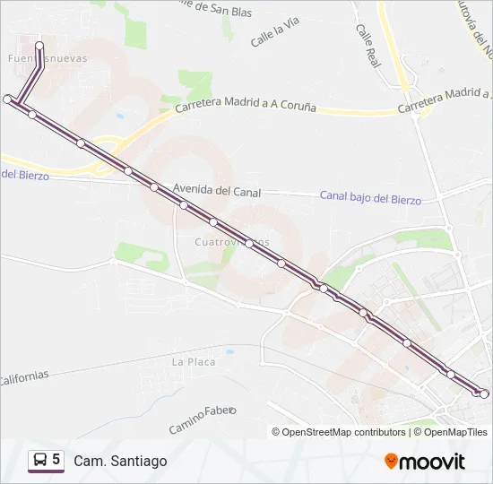 5 Bus Line Map