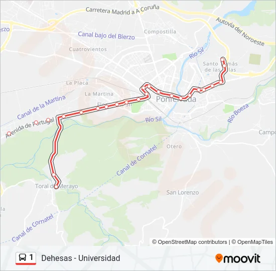 1 Bus Line Map