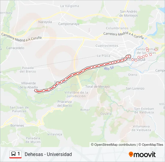 1 Bus Line Map