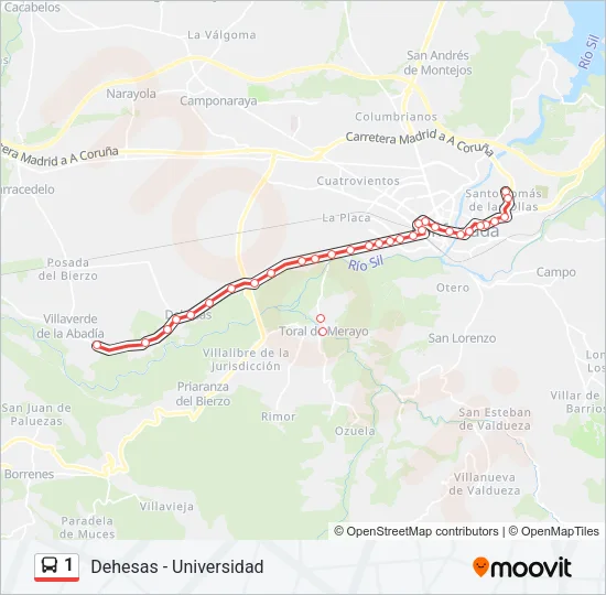 1 Bus Line Map