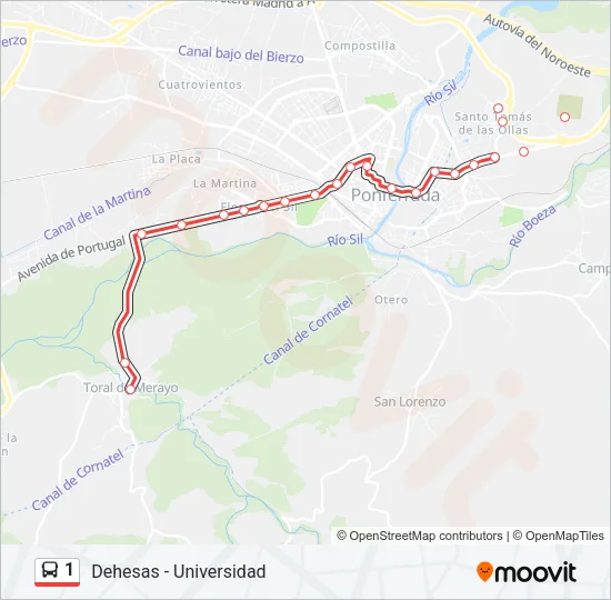 1 Bus Line Map