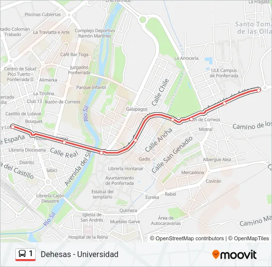 1 Bus Line Map