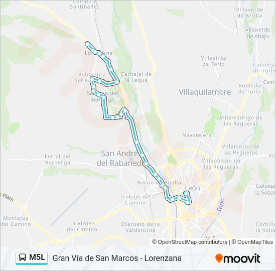 M5L Bus Line Map