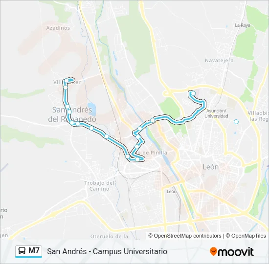 M7 Bus Line Map