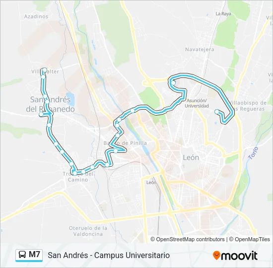 M7 Bus Line Map