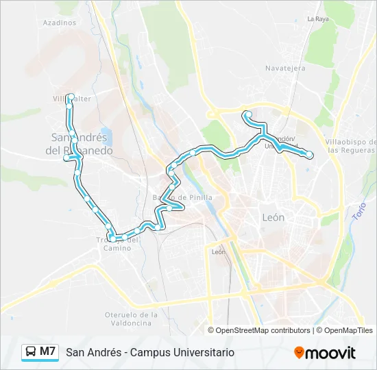 M7 Bus Line Map