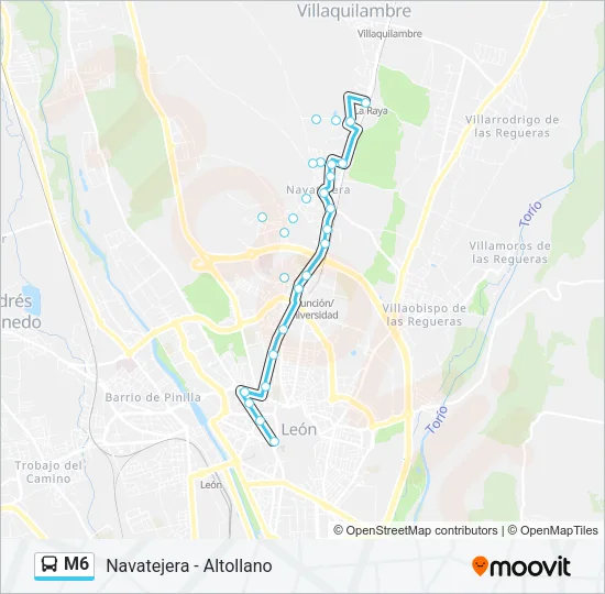 M6 Bus Line Map