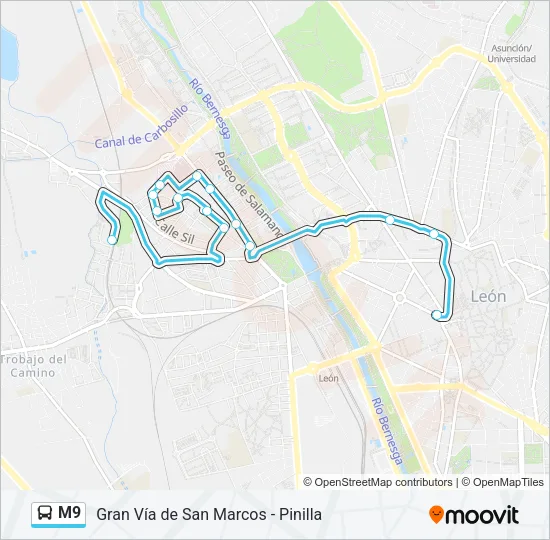 M9 Bus Line Map
