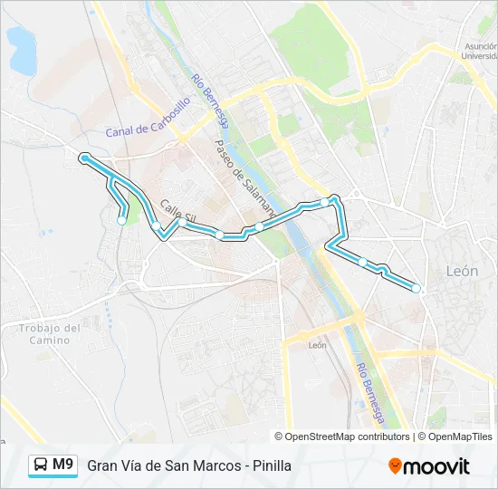 M9 Bus Line Map