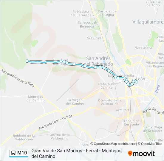M10 Bus Line Map