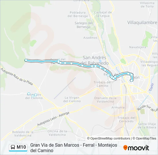 M10 Bus Line Map