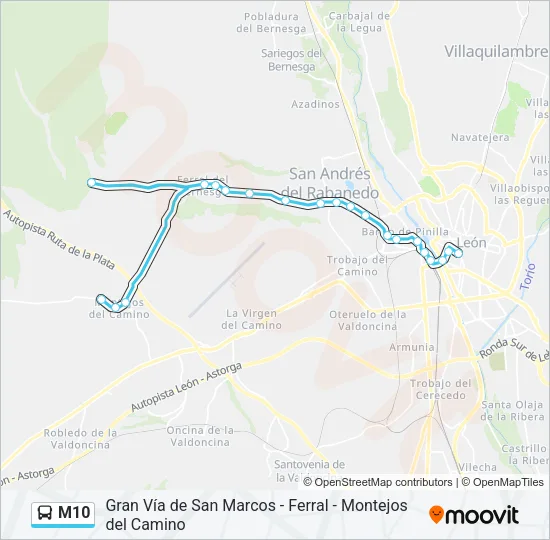 M10 Bus Line Map