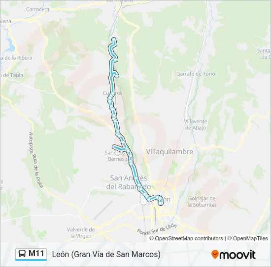 M11 Bus Line Map